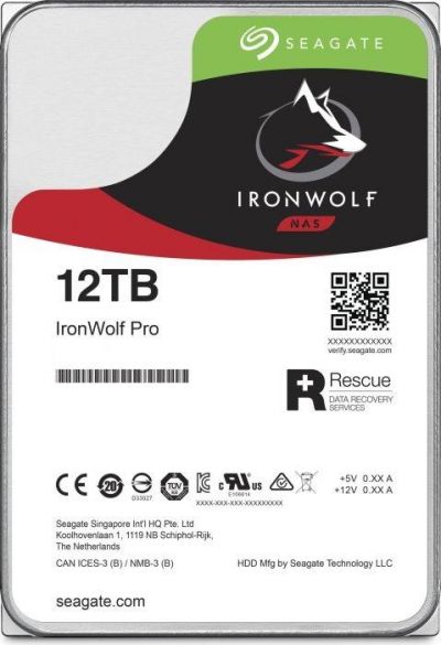 Seagate IronWolfPro, 3.5'', 12TB, SATA/600, 7200RPM, 256MB cache