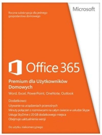 Microsoft Office 365 dla 5 Użyt. Domowych PL PKC Użyt. Lic. 1 Rok (6GQ-00704) stary (6GQ-00173)