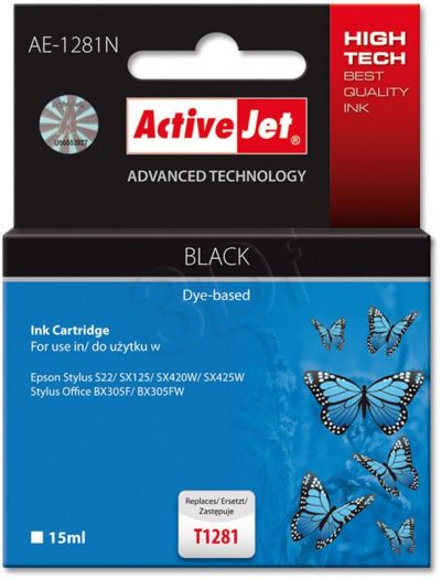 ActiveJet AE-1281N (AE-1281) tusz Black pasuje do drukarki Epson (zamiennik T1281)