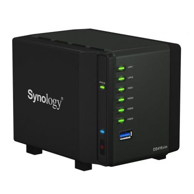 Synology DS416slim, 4-Bay SATA 3, 2C 1,0GHz, 512MB RAM, 2xGbE LAN, 2xUSB3