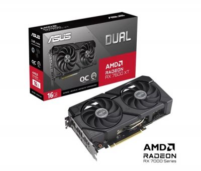 ASUS VGA AMD Radeon DUAL RX 7600 XT 16G OC, AMD RX 7600 XT, 16GB GDDR6, 3xDP, 1xHDMI 