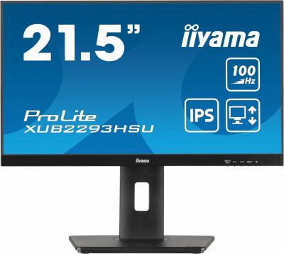 IIYAMA 21.5 cala ProLite XUB2293HSU-B6 IPS,100Hz,HAS(150mm),1ms,HDMI,DP,2xUSB, FreeSync,2x2W,PIVOT