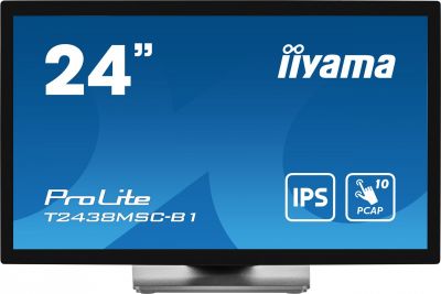 IIYAMA Monitor 24 cale T2438MSC-B1 IPS,FHD,DP,HDMI,2x2W,2xUSB,600(cd/m2),   10pkt.7H,IP1X(FRONT),PION/POZIOM 