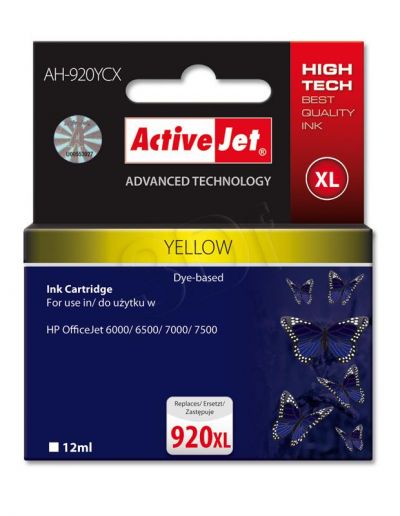 ActiveJet AH-920YCX tusz yellow do drukarki HP (zamiennik HP 920XL CD974AE)
