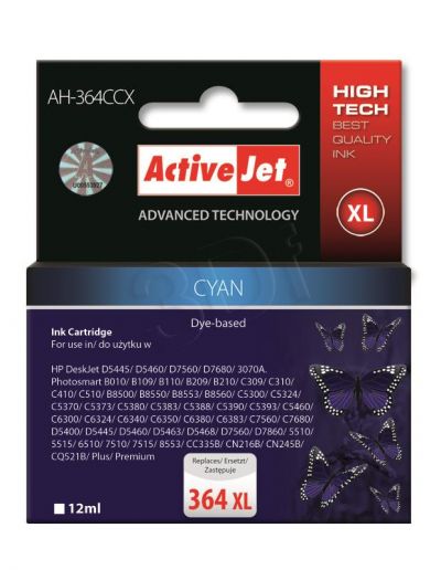 ActiveJet AH-364CCX  (AH-C23) tusz cyan do drukarki HP (zamiennik HP 364XL CB323EE)