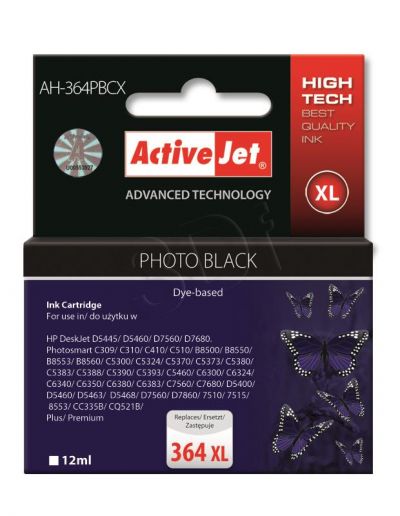 ActiveJet AH-364PBCX  (AH-C22) tusz czarny fotograficzny do drukarki HP (zamiennik HP 364XL CB322EE)