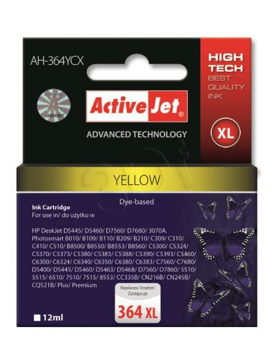 ActiveJet AH-364YCX  (AH-C25) tusz yellow do drukarki HP (zamiennik HP 364XL CB325EE)