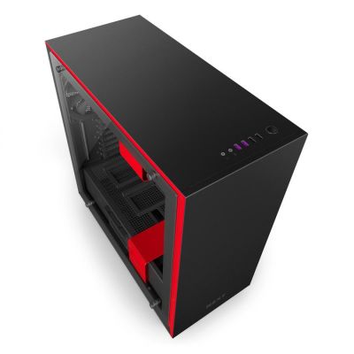 Obudowa komputerowa NZXT H700 matowa czarna/czerwona
