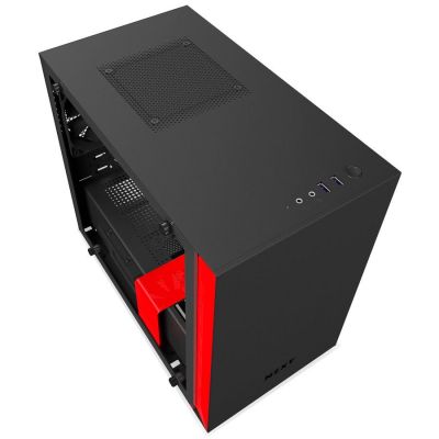 Obudowa komputerowa NZXT H200 matowa czarna/czerwona