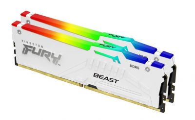 Kingston DDR5 Fury Beast  RGB  32GB(2*16GB)/5600  CL40 Biała