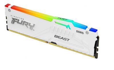 Kingston Pamięć DDR5 Fury Beast RGB 32GB(1*32GB)/5600 CL36 biała