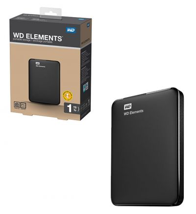 WD Elements Portable 3.0, 2.5, 1TB, USB 3.0, czarny 