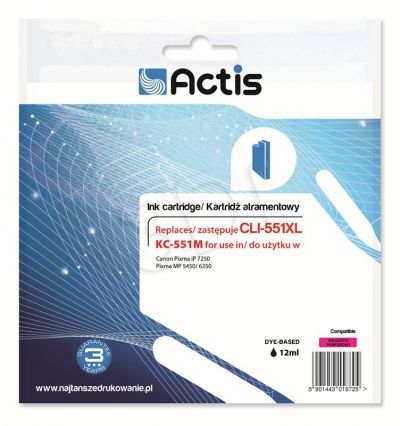 ACS tusz do Canon CLI-551M (WITH CHIP) KC-551M