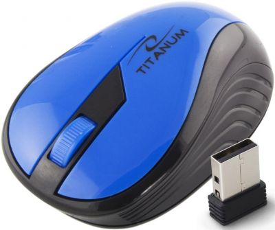 TITANUM Bezprzewodowa Myszka Optyczna 3D TM114B | 2.4 GHz | 1000 DPI | Niebieska