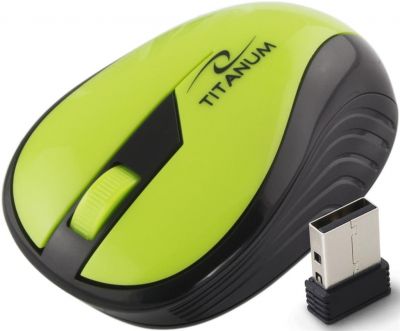 TITANUM Bezprzewodowa Myszka Optyczna 3D TM114G | 2.4 GHz | 1000 DPI | Zielona