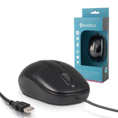4World mysz optyczna ''CLASSIC'', USB, 1200dpi, czarna