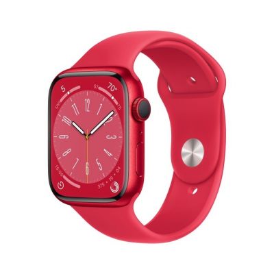 Apple Watch Series 8 GPS, 45 mm Koperta z aluminium w kolorze (PRODUCT)RED z paskiem sportowym w kolorze (PRODUCT)RED - regular
