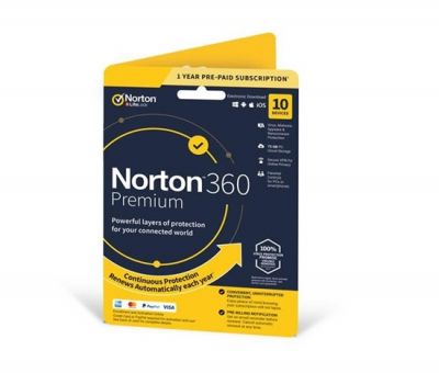 NORTON 360 PREMIUM 75GB +VPN   1 użytkownik na 10 urządzeń przez 1 rok ESD