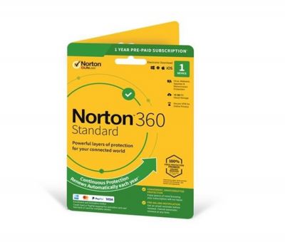NORTON 360 STANDARD 10GB + VPN    1 użytkownik na 1 urządzenie przez 1 rok ESD