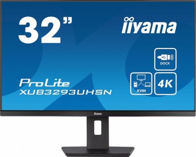 IIYAMA ProLite XUB3293UHSN 31.5 cala XUB3293UHSN-B5 IPS,4K,USB-C DOCK,KVM,SLIM,2x3W,RJ45 