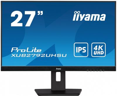 IIYAMA 27 cali  XUB2792UHSU-B5 4K,IPS,DVI,DP,HDMI,PIP,250cd,USB3.0 