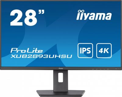 IIYAMA 28 cali XUB2893UHSU-B5,IPS,4K,HDMI,DP,2x2W,HAS(150mm) 