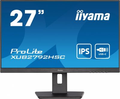 IIYAMA 27 cali XUB2792HSC-B5 IPS,FHD,USB-C,HDMI,DP,USB3.0,HAS(150mm) 